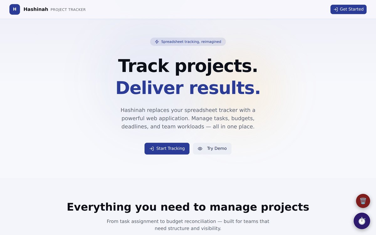 Hashinah Project Tracker